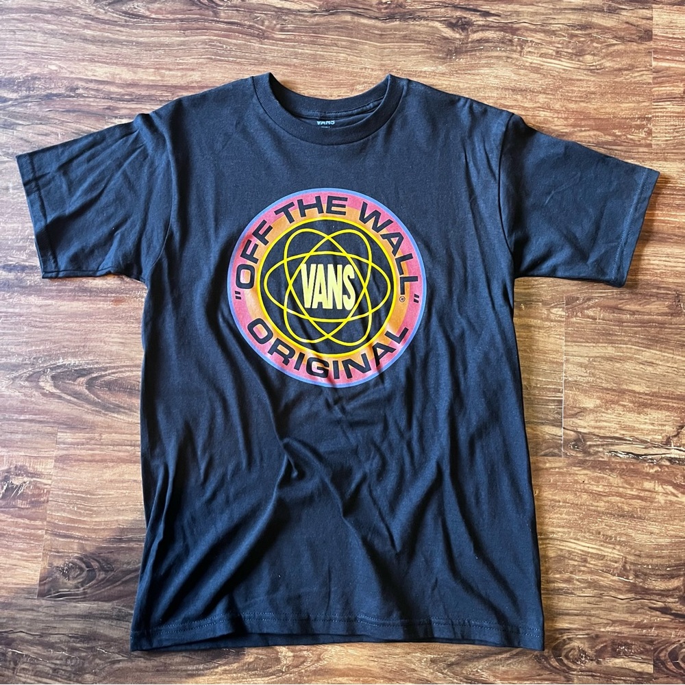 Vans Black Tee with Red and Yellow Logo